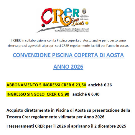 Convenzione Piscina Aosta