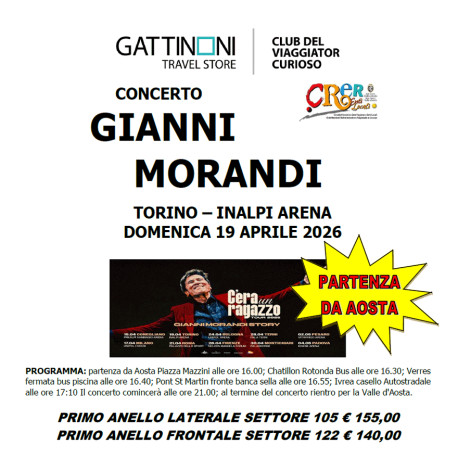 Concerto - GIANNI MORANDI - 19 Aprile 2026
